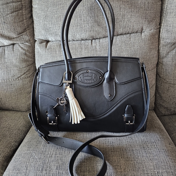 Steve Madden Black Leather Handbag - Picture 1 of 4